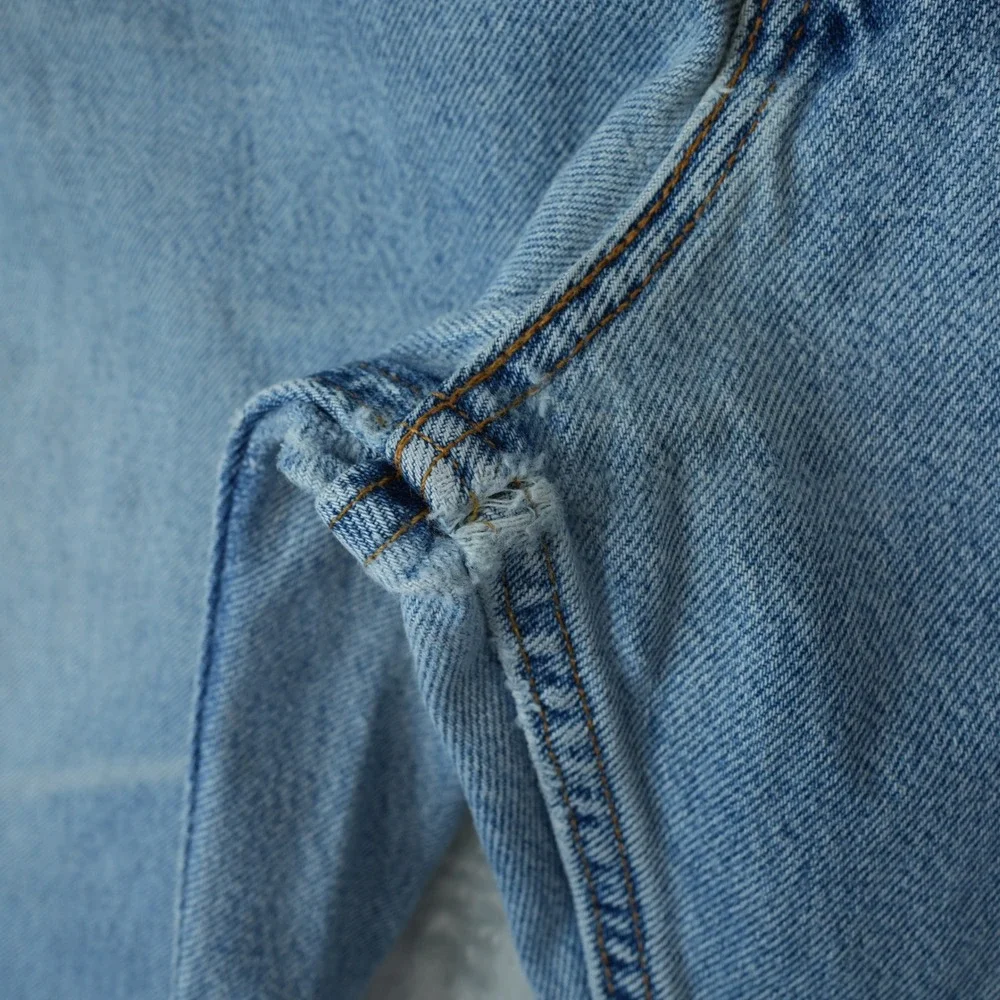 Vintage Levis 545‎ Jeans Mens Blue 42x32 Loose Fit Distressed Brown Tab 90s 1998